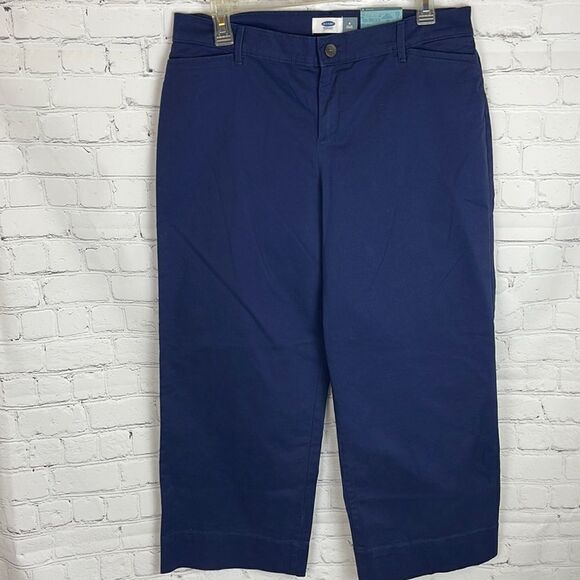 Old Navy Wide Leg Cropped Navy Pants - Picture 1 of 5